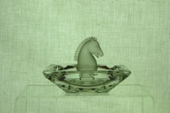 #1489 Puritan Horsehead Ashtray, Frosted, Crystal, 1937-1957